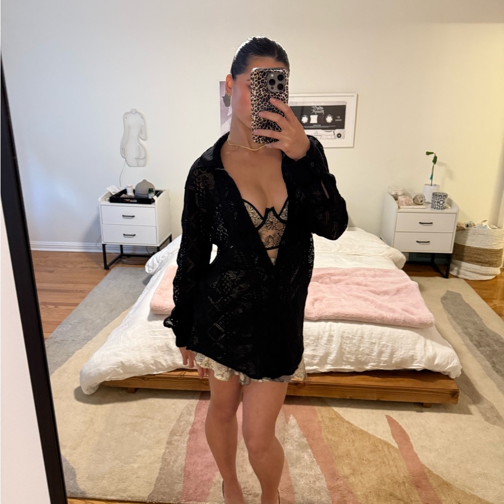 Black Lace Sheer Cover-Up